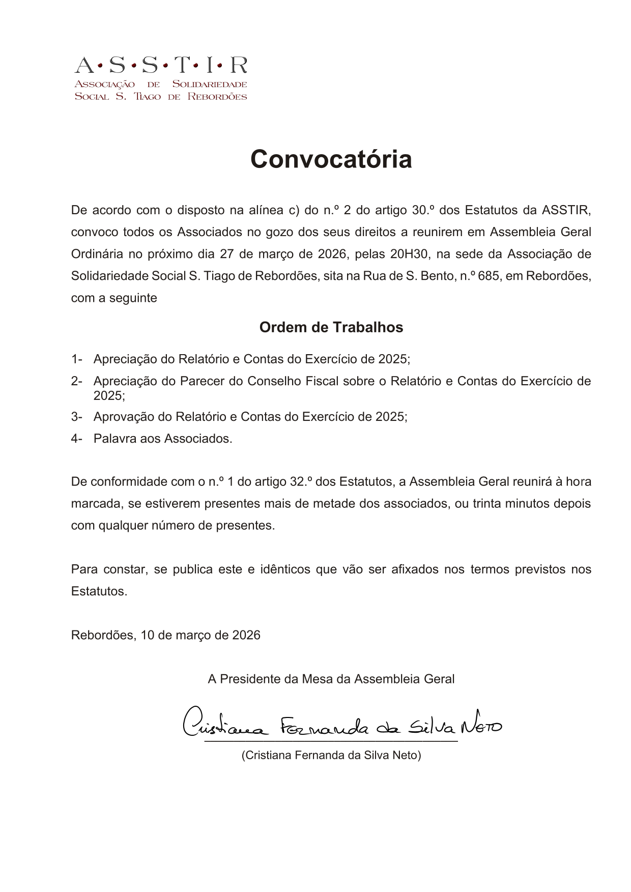 Assembleia Geral Ordinária